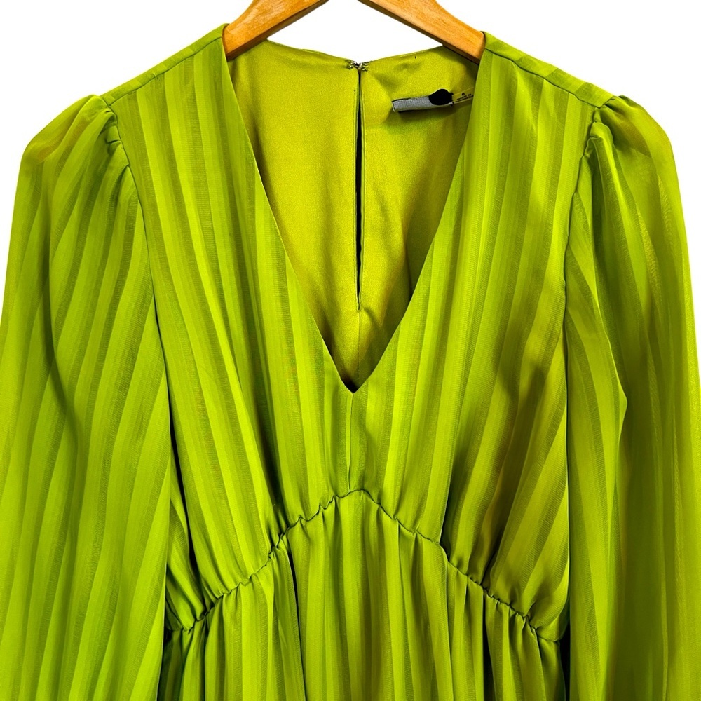 Maison Tara Chloe Apricot Green Mini Dress. Size 8 - Picture 3 of 15